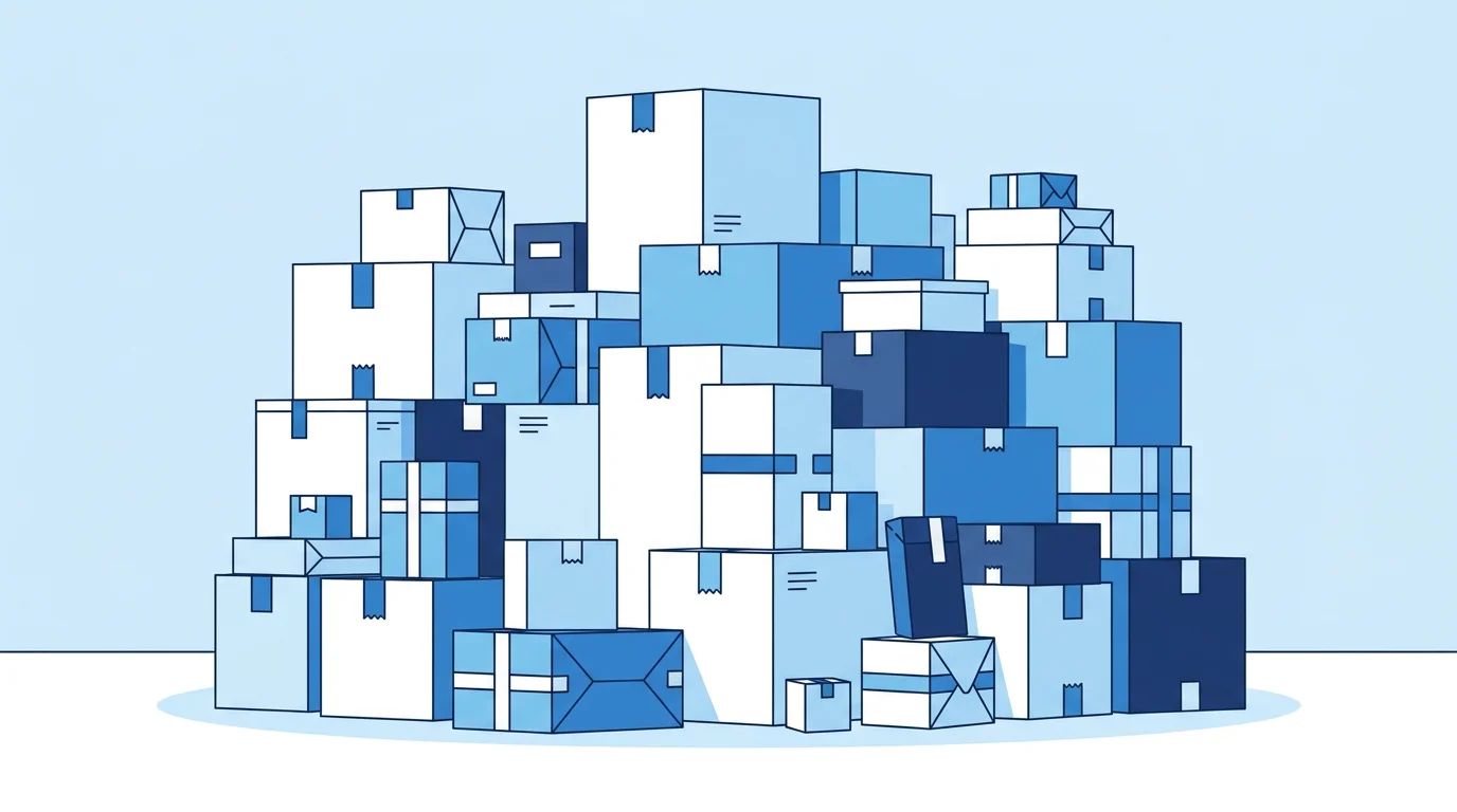 배송 박스와 택배 물품들