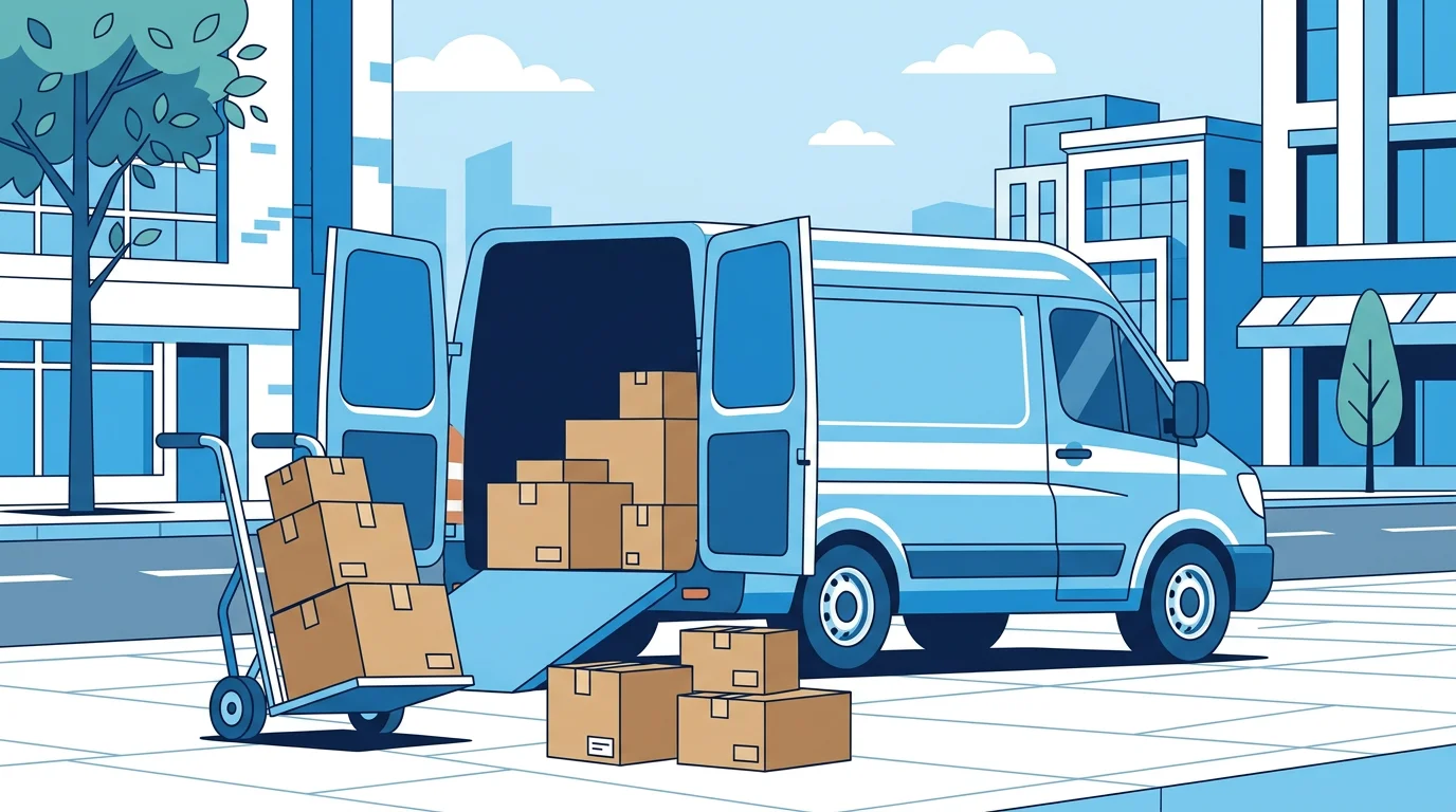 배송 작업 중인 모습