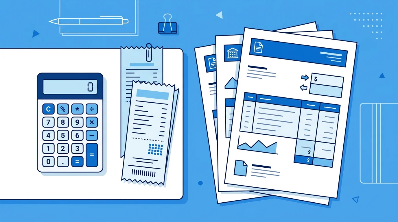 계산기와 서류들