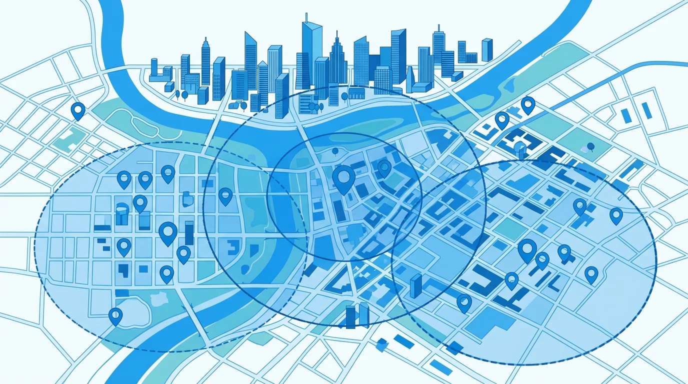 서울 도심 전경과 퀵서비스 배송 가능 지역