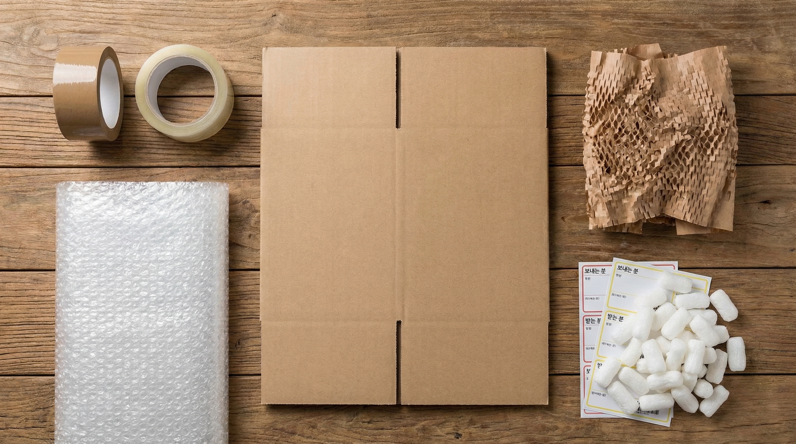퀵서비스 포장에 사용되는 여러 포장 자재들