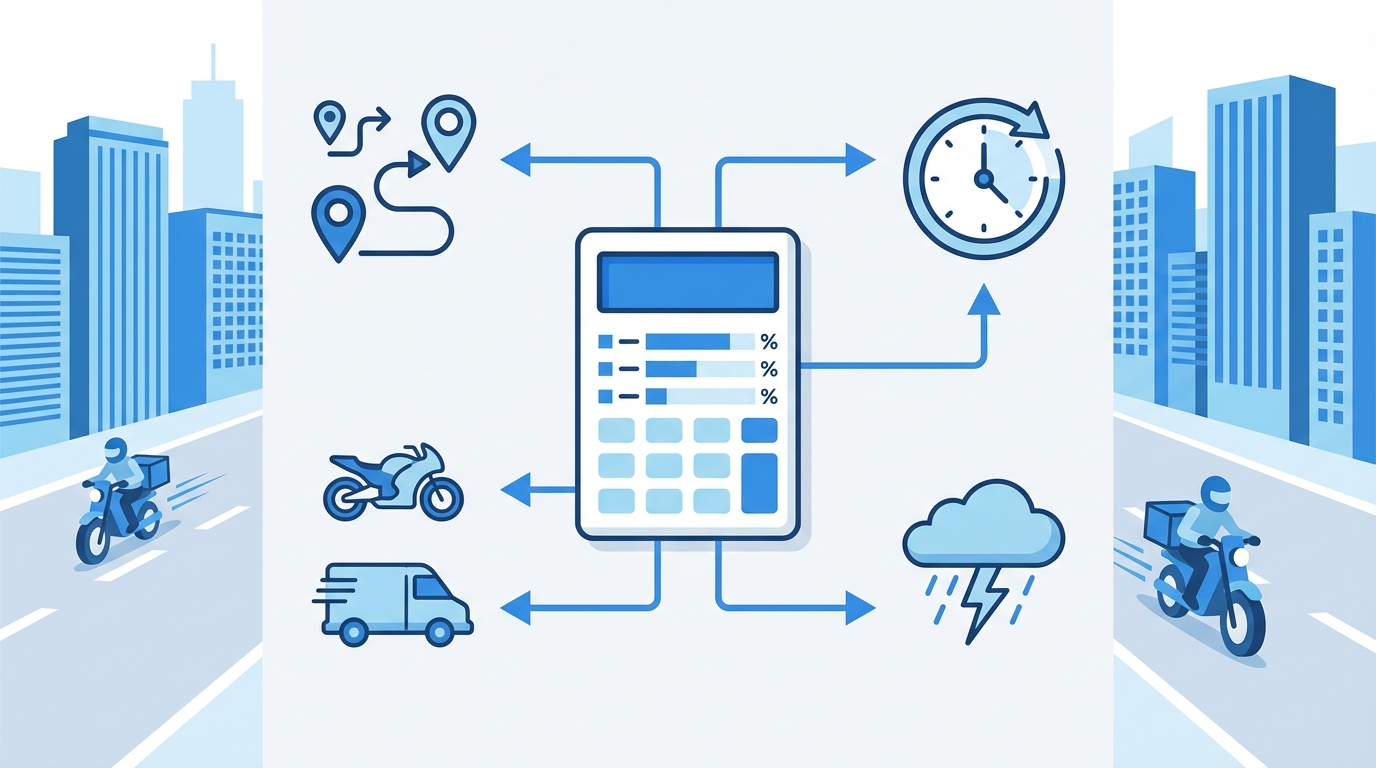퀵서비스 요금 구조 분석 개념 이미지