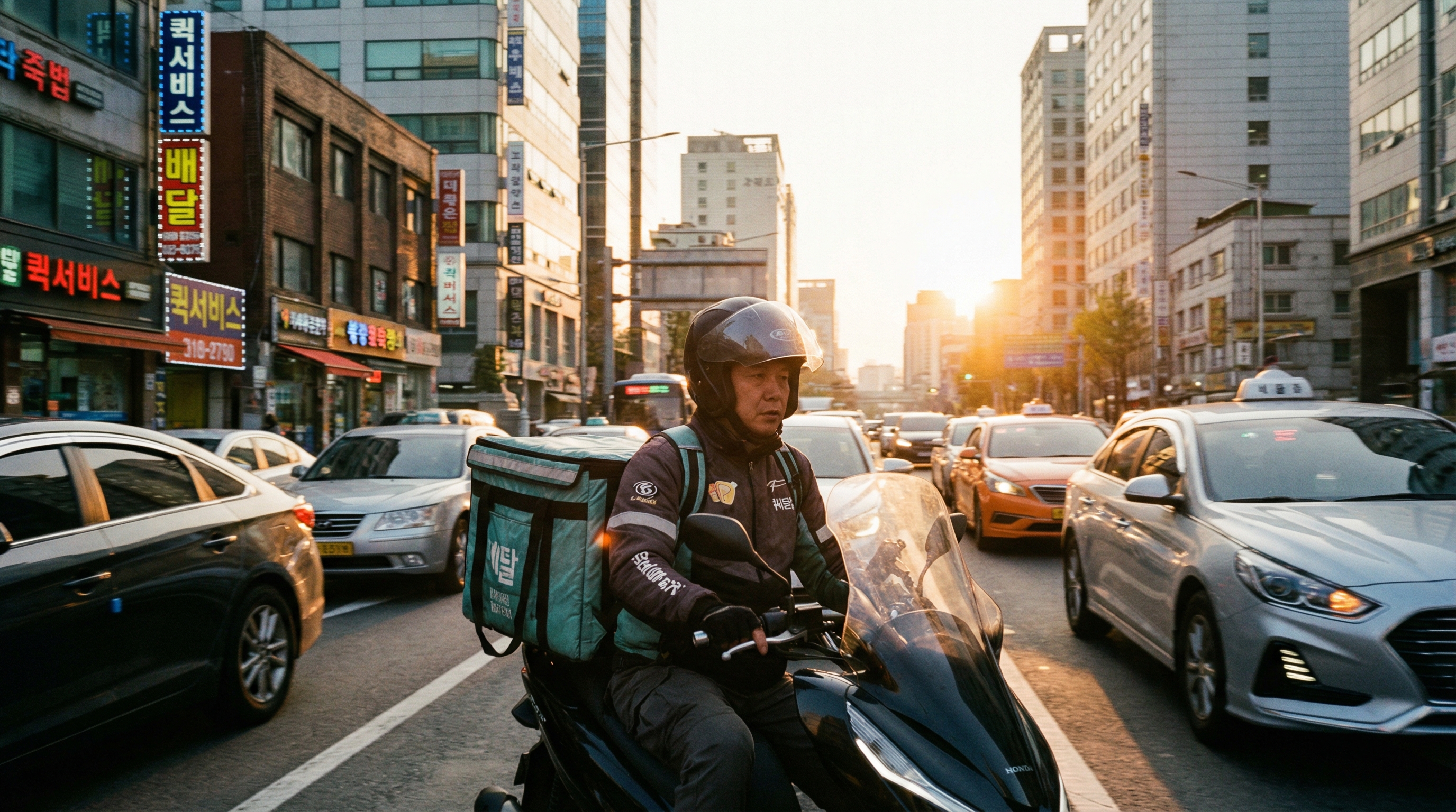 퀵서비스가 필요한 긴박한 상황을 상징하는 이미지