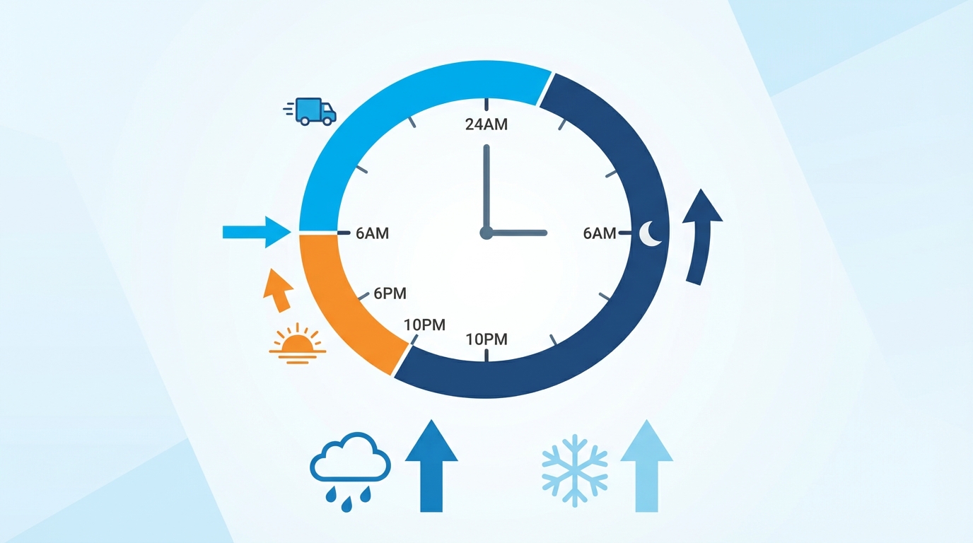 시간대별 퀵서비스 할증 야간 심야