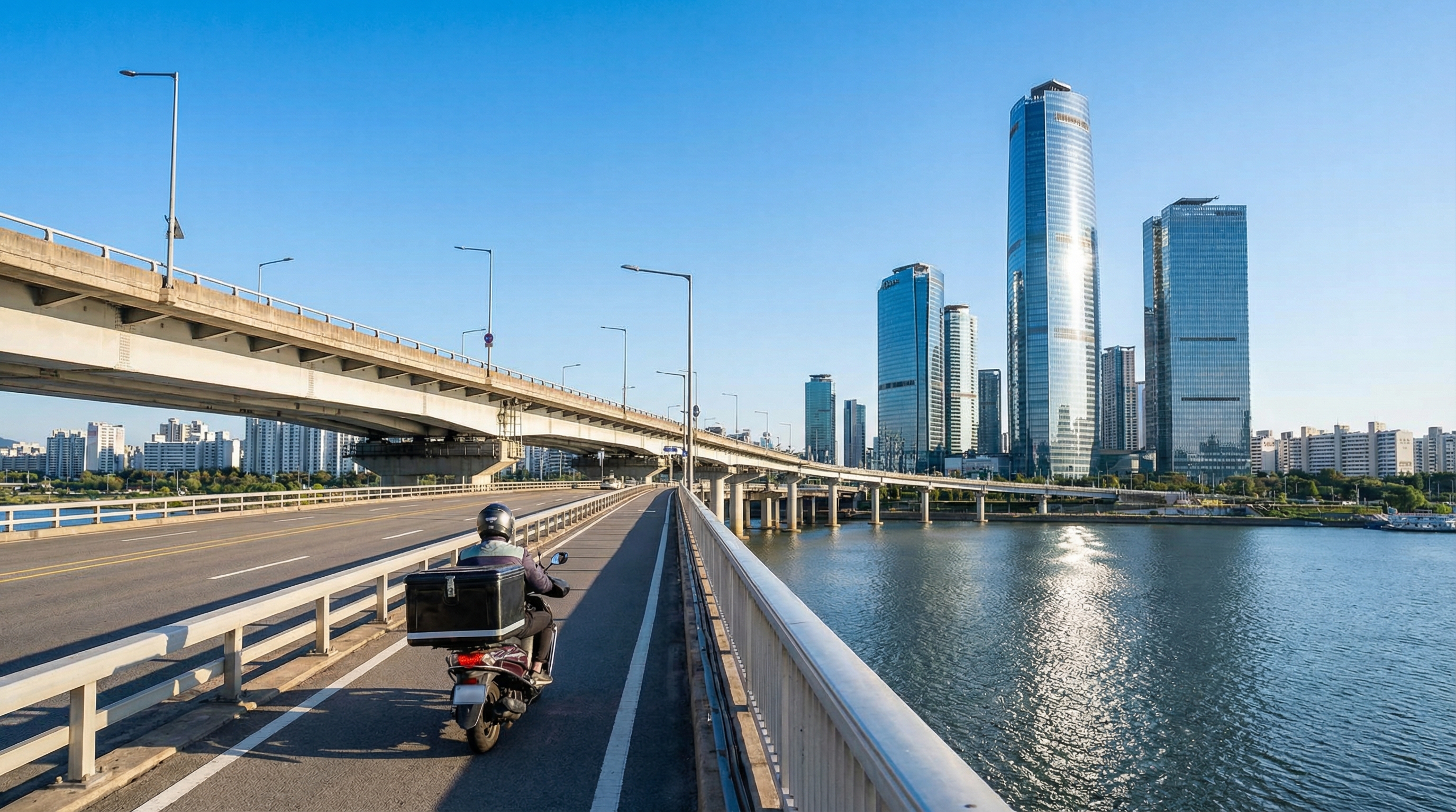 여의도 금융가와 한강 다리 전경