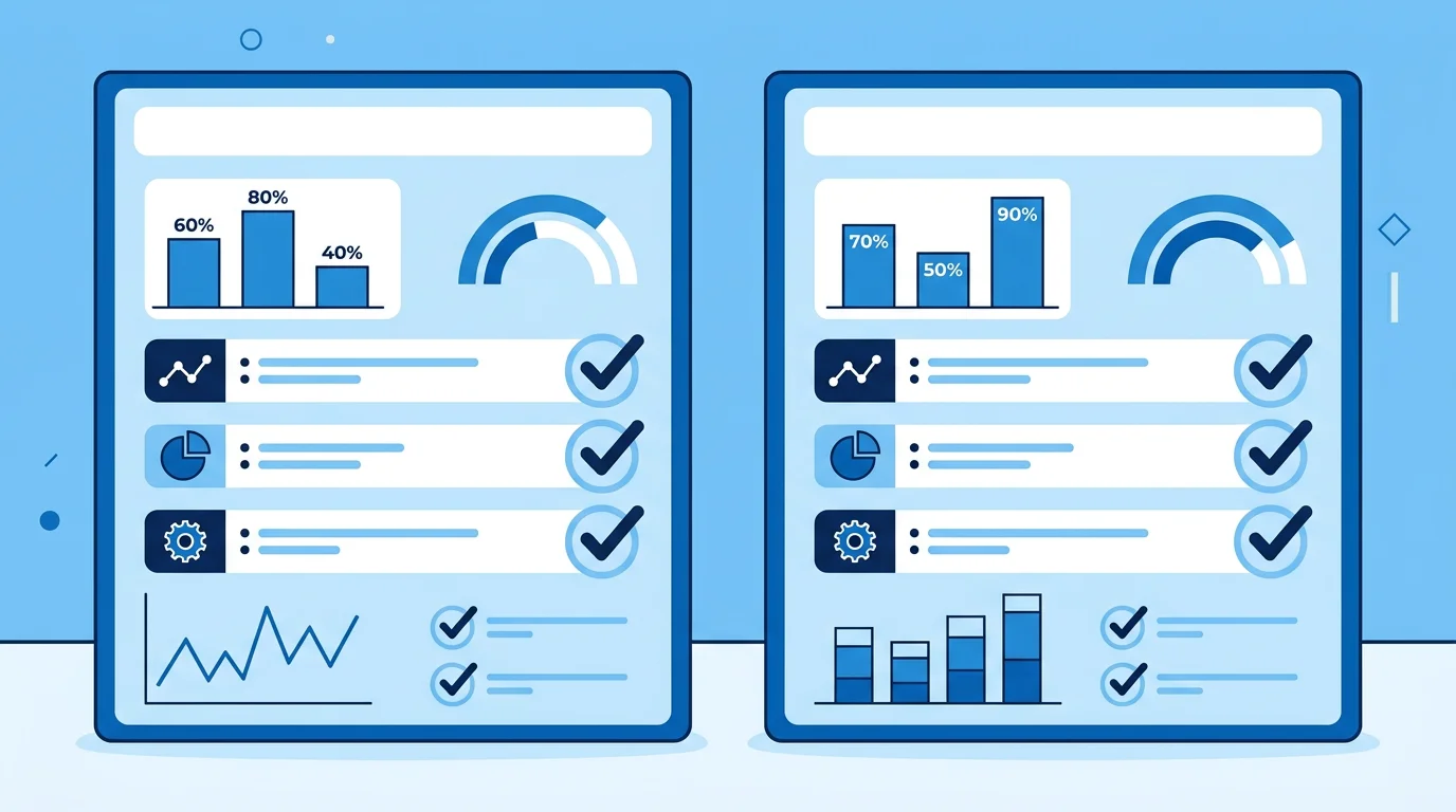 데이터를 비교 분석하는 모습