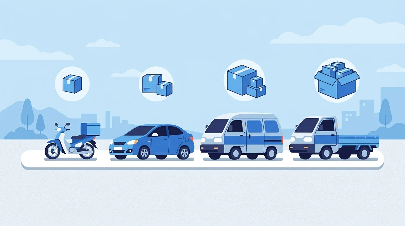 오토바이 퀵 다마스 퀵 라보 퀵 차량 선택 비교 안내 이미지